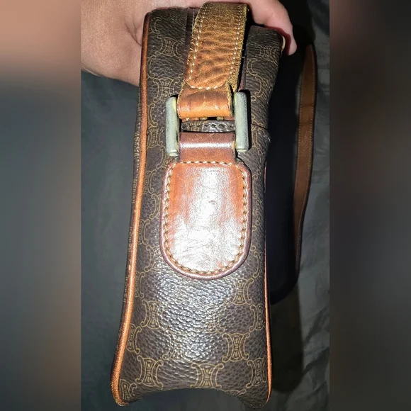 Clean Authentic Vintage Celine Brown Leather Macadam Crossbody - Picture 5 of 11